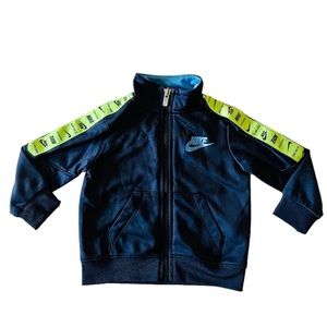 SOLD NIKE Baby Zippered Jacket | Navy Blue, Light Blue, Neon Green | Size 12M